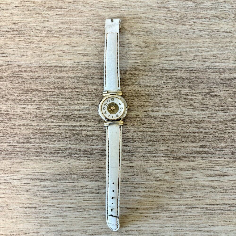 Vintage Details Quartz Women’s Watch Gold Tone White Dial Japan Not Working